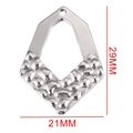 Silberner Edelstahl-Blumenanhänger mit Hammerschlag-Textur, Maße 29mm x 21mm für Schmuck - Irreguläres Sechseck Gold / 29mm x 21mm