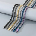 Cadenas hip hop de acero inoxidable en negro, dorado, plateado, azul y arcoíris - Ancho 6mm / Color Acero