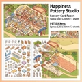 Happiness Pottery Club DIY scenery stickers with 2.5D cat illustration and PET material - Happy Pottery Workshop