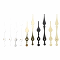 Aluminum quartz clock hands in silver, gold, and black finishes on a white background - Gold