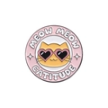 Orange cat badge with heart sunglasses and Meow Meow Catitude text enamel pin - Heart Sunglasses Orange Cat (Catitude) (QHXZ773)