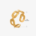 Adjustable golden link chain ring for women with 1.7cm inner diameter size - Gold (067 Style) / 1.7cm (Adjustable)
