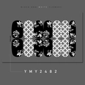 Monochrome floral and baroque style nail art stickers YMY2482 with 14 adhesive wraps - Baroque Style Pattern (YMY2482)