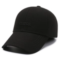 Klassische schwarze Baseballkappe für Herren mit VISITOR-Stickerei und warmem Fleece - Verstellbar / Schwarz