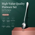 Polished silver stainless steel long handle iced tea spoon with 19.5cm length and slim design - Pointed Ice Spoon