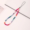 Lanière de téléphone arc-en-ciel en perles colorées avec cordon de poignet - Chaîne de Téléphone Arc-en-ciel - Type C (K062)