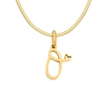 Polished gold stainless steel snake chain necklace with letter O and heart pendant - Letter O / Gold