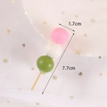Divertente fermaglio per capelli dango con sfere rosa bianche e verdi su spiedino - 7.5cm Dango Tricolore