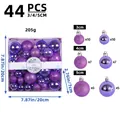 Set da 44 palline di Natale viola con finiture glitterate in varie dimensioni - Viola