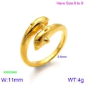 Gold double dolphin wrap ring with adjustable open design and 11mm polished wide band - US 6 / Double Dolphin Open Style-Gold (KR85948-K) / Gold