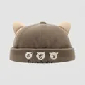 Detailed embroidery of three bears and Bearbaby text on soft cotton baby docker hat - 50cm (1-3 Years) / Green
