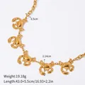 Gold stainless steel necklace with five crab pendants and chain dimension specs - Crab Pendant (aff)