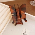 Elegant amber brown acrylic butterfly hair claw clip with a glossy tortoiseshell finish - Amber Acrylic Tortoiseshell Butterfly Style (57#)