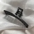 Glossy black 12.7cm large matte shark hair claw clip for thick hair styling - 13cm / Black