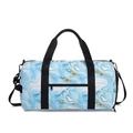 Sac de voyage étanche avec motif marbre bleu pour le sport et le fitness - Marbre bleu à vagues (en rupture de stock, personnalisable)