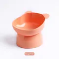 Bol surélevé incliné pour animaux avec poignées oreilles de chat en rose poudré - Style Tête d'Ours Inclinée / Rose Carmin