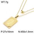 Collier minimaliste en acier inoxydable plaqué or 18k avec pendentif rectangulaire lettre A - Lettre A (KN236553-GG)