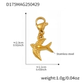 18k vergoldeter Edelstahlanhänger in Schwalbenform für DIY Schmuckarmbänder - 2 Stück Goldener Fliegender Vogel Anhänger