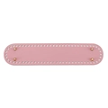 Pink oval PU leather bag base with golden metal studs and pre-punched holes for DIY crafts - Pink