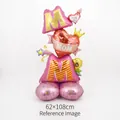 Standing Mother's Day balloon set with MOM heart and crown, size 62x108cm in pink and red - Medium 3D Base Mother's Day Heart to Heart