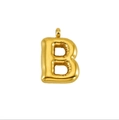 Detailed macro view of 14K gold-plated bubble letter B pendant with a metallic finish - Balloon Style Letter B (BP45600DW0) / Gold