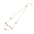 Parure de bijoux en acier doré avec collier pendentif cœur et boucles d'oreilles clous - Ensemble Collier Cœur