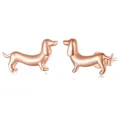 Cute S925 sterling silver dachshund stud earrings in polished rose gold finish - 925 Silver Rose Gold Plated / Rose Gold
