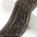 Strand of faceted glass beads in antique bronze finish for DIY jewelry crafts - Black Half Gold