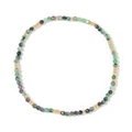 Boheems natuurstenen kralenarmband met gefacetteerde groene en paarse edelstenen en goud - Paarse Edelsteen Stijl(B-B24071904D)