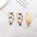Cat alloy pendant with calico enamel and golden metal finish for DIY jewelry making - Black White and Yellow Cat