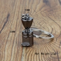 Coffee grinder metal keychain in black nickel finish with 3D miniature design - Automatic Coffee Machine/Grinder (Black)
