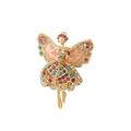 Elegant vintage ballerina fairy brooch with pink gemstones and colorful crystal rhinestones - Multicolor Fairy
