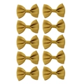 Set of 10 tan grosgrain ribbon bow hair clips for infants and girls in a matrix layout - Set / Khaki