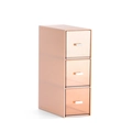 Organizzatore da scrivania rosa a tre cassetti per trucco e cancelleria di alta qualità - Verticale 3 Scomparti / Rosa