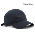 Classic cotton baseball cap in navy blue color with 6-panel design and curved brim - Adjustable / Navy Blue
