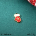 Red Christmas glove pendant in gold stainless steel for DIY holiday jewelry making - Red Glove Style (KLJ10461-ZLA)