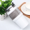 White stainless steel tumbler with straw and splash-proof lid for car cup holders - 600ml / White (Straight Style)