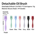 Multi-colored silicone oil brushes with PP handles for basting and baking, 7 colors set - Mini Split-type Oil Brush / Red