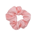 Chic pink satin silk scrunchie hair accessory with elegant pleated design and soft texture - Light Pink
