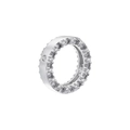Macro shot of silver plated large hole spacer bead with sparkling zircon inlay detail - VZ441 Silver White Zirconia 10mm