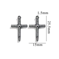 Vintage steel cross pendants with detailed dimensions of 25.5mm by 15mm in dark metal - Style 35