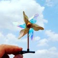 Barrette à cheveux éolienne pailletée dorée et laser pour filles sur fond de ciel bleu - 6 Feuilles Or/Type B Aléatoire