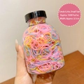 Barattolo con 1000 piccoli elastici per capelli colorati per bambine in vari colori - Barattolo / 4# Colore Caramella Piccolo Ispessito (1000 Pezzi)