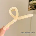 Creamy yellow resin claw clip with elegant twist design for thick hair, 13cm size - Mermaid-13cm (Basic)