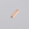 Close-up of a 6x22mm rose gold rectangle stainless steel pendant with double holes - Double Hole / Rose Gold