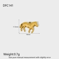 Detailed macro view of DFC141 golden zebra charm with dimensions 11.5mm and 14mm - DFC141-Mini Zebra