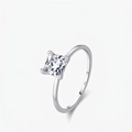 S925 sterling silver ring featuring a classic princess cut square cubic zirconia solitaire - US Size 5 / 925 Sterling Silver