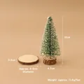 Miniature sisal Christmas tree with snow effect on round wood base for dollhouse decor - Pine Tree 2-Pack
