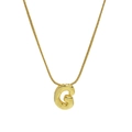 Minimalist gold necklace with 3D capital letter G pendant on a snake chain - Necklace - Letter G