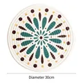 Style A woven cotton placemat with blue and yellow mandala pattern, 30cm diameter - Style A Camouflage